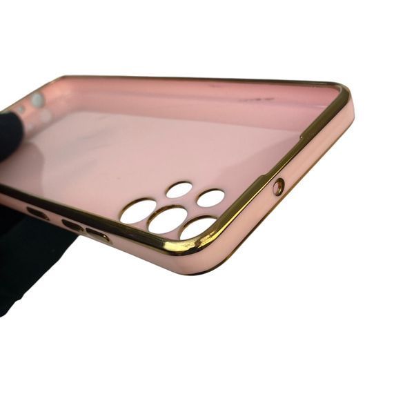 Чехол для Samsung Galaxy A32 4G SM-A325F с кольцом MagSafe с золотой окантовкой на самсунг а32 пудровый gs1 0022373 фото