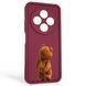 Чехол силиконовый оригинальный Soft Touch с 3D принтом смешного теда мишки для Xiaomi Redmi 14C бордовый (Полная защита камеры) 0048888 фото 1