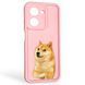 Чехол силиконовый оригинальный Soft Touch с 3D принтом мема сибу для Xiaomi Poco C71 розовый (Полная защита камеры) 0047852 фото 1