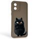 Чехол силиконовый оригинальный Soft Touch с 3D принтом злой котик для Motorola Moto E13 (PAXT0034) коричневый (Полная защита камеры) 0046214 фото 1