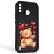 Чехол силиконовый Soft Touch с 3D принтом милый мишка для Tecno Spark 6 Go (KE5) черный (Полная защита камеры) 0045021 фото 1