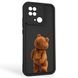 Чохол силіконовий оригінальний Soft Touch з 3D принтом кумедний тед ведмідик для Xiaomi Redmi 10C чорний (Повний захист камери) 0048838 фото 1