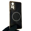 Чохол для Xiaomi Redmi Note 11 Pro 4G з кільцем MagSafe із золотою окантовкою на сяомі редмі нот 11 про чорний gs1 0021736 фото