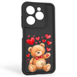 Чохол силіконовий оригінальний Soft Touch з 3D принтом милий ведмедик для Infinix Smart 8 чорний (Повний захист камери)