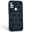 Чехол силиконовый Soft Touch с 3D принтом Бантики для Motorola G20 черный (Полная защита камеры)