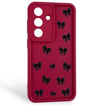 Чохол силіконовий Soft Touch з 3D принтом для Samsung Galaxy S26 бордовий (Повний захист камери) 0057795 фото