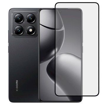Защитное стекло для телефона Xiaomi 14T Pro противоударное на весь экран прозрачное с черной рамкой 0053822 фото