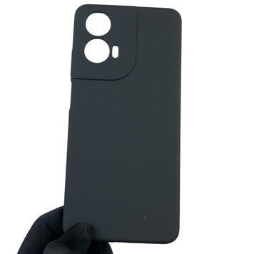 Чехол для Motorola Moto G04 (XT2421-2) силиконовый с микрофиброй нескользящий на моторола г04 черный 0031726 фото