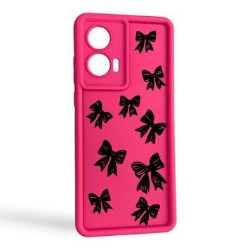 Чохол силіконовий Soft Touch з 3D принтом Великі бантики для Motorola Moto G20 (XT2128-1) малиновий (Повний захист камери) 0065099 фото