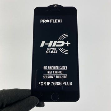 Защитное стекло для телефона Apple iPhone 8 Plus противоударное полноэкранное на айфон 8 плюс чёрное 0001054 фото
