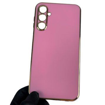 Чохол для Samsung Galaxy A24 (SM-A245F) із золотою окантовкою із захистом камери на самсунг а24 бузковий 0008277 фото