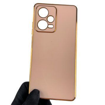 Чехол для Xiaomi Redmi Note 12 Pro 5G с золотой окантовкой с защитой камеры сяоми редми нот 12 про 5г пудровый 0000049 фото