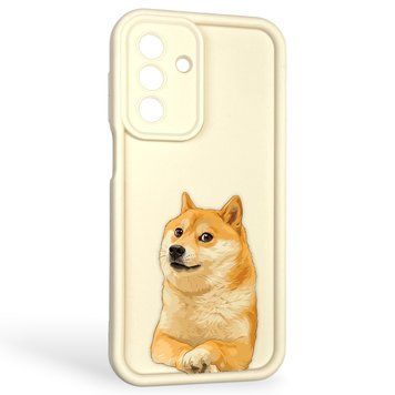 Чехол силиконовый оригинальный Soft Touch с 3D принтом мема сибу для Samsung Galaxy A17 5G (SM-A175F) молочный (Полная защита камеры) 0047502 фото