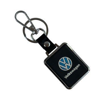 Брелок для авто ключів Volkswagen металевий з обробкою soft-touch (карабін + кільце) 0061316 фото