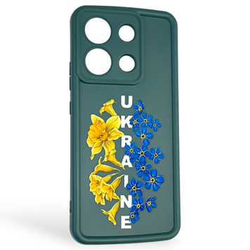Чохол силіконовий Soft Touch з 3D принтом для Xiaomi Redmi Note 13 4G темно-зелений (Повний захист камери) 0042349 фото
