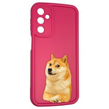 Чехол силиконовый оригинальный Soft Touch с 3D принтом мема сибу для Samsung Galaxy M34 5G (SM-M346) малиновый (Полная защита камеры) 0047653 фото