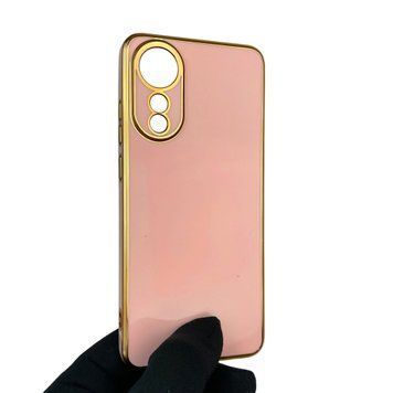 Чехол для OPPO A78 4G с защитой камеры с золотой окантовкой на оппо а78 пудровый gs1 0019595 фото