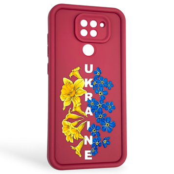 Чохол силіконовий Soft Touch з 3D принтом для Xiaomi Redmi Note 9 бордовий (Повний захист камери) 0042412 фото
