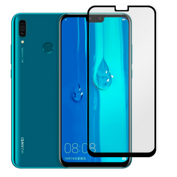 Защитное стекло для телефона Huawei Y9 2019 противоударное полноэкранное на хуавей у9 2019 черное 0038185 фото