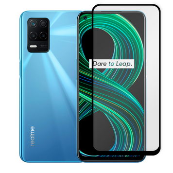 Захисне скло для телефона Realme 8 5G протиударне повноекранне на реалмі 8 5г чорне 0038630 фото