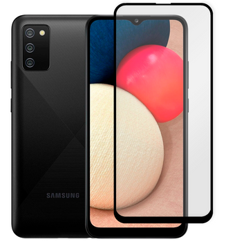 Защитное стекло для телефона Samsung Galaxy A02s (SM-A025F) противоударное на самсунг а02с черное 0038680 фото