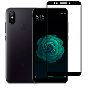 Защитное стекло для телефона Xiaomi Mi 6x противоударное полноэкранное на сяоми ми 6х черное 0038888 фото