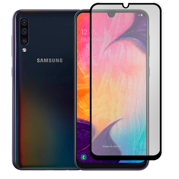 Защитное стекло МАТОВОЕ для телефона Samsung Galaxy A50s (SM-A507F) противоударное на самсунг а50с черное 0039215 фото