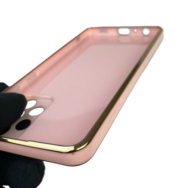Чехол для Samsung Galaxy A72 SM-A725F с кольцом MagSafe с золотой окантовкой на самсунг а72 пудровый gs1 0022417 фото