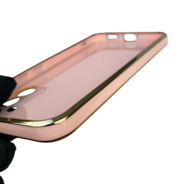 Чохол для Samsung Galaxy A34 5G (SM-A346E) глянцевий із захистом камери із золотою окантовкою на самсунг а34 5г пудровий gs1 0019750 фото