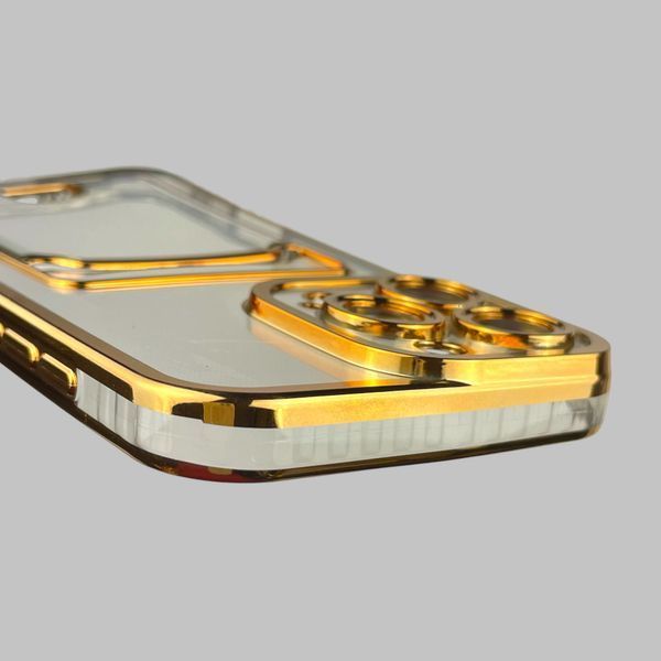 Чехол для Apple iPhone 16 Pro Max с золотой окантовкой с карманом для карт на айфон 16 про макс золотой 0013034 фото