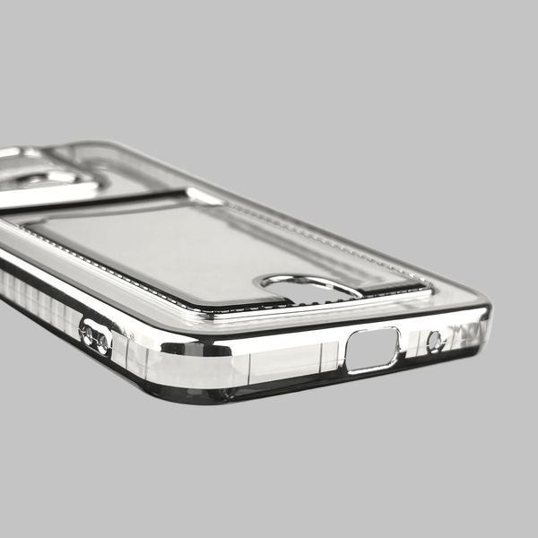 Чохол для Xiaomi Redmi 12C зі срібною окантовкою з кишенькою для карток на сяомі редмі 12с срібний 0013125 фото