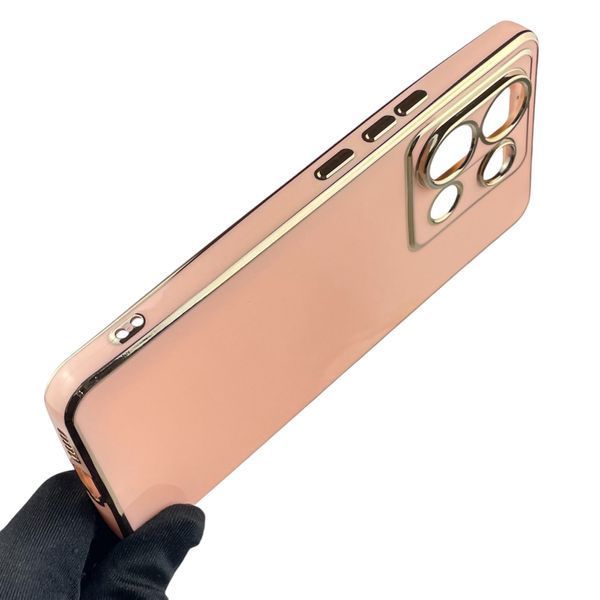 Чохол для Xiaomi Redmi Note 13 Pro 5G глянсовий із золотою окантовкою із захистом камери на сяомі редмі нот 13 0008406 фото
