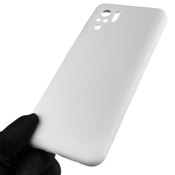 Чохол для Xiaomi Redmi Note 10 силіконовий з мікрофіброю нековзний на сяомі редмі нот 10 білий 0032614 фото