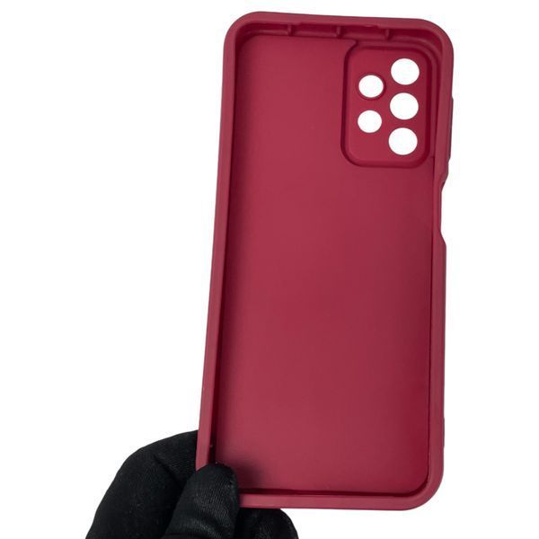 Чехол силиконовый Soft Touch с 3D принтом злой котик для Samsung Galaxy A13 4G (SM-A135F) бордовый (Полная защита камеры) 0046975 фото