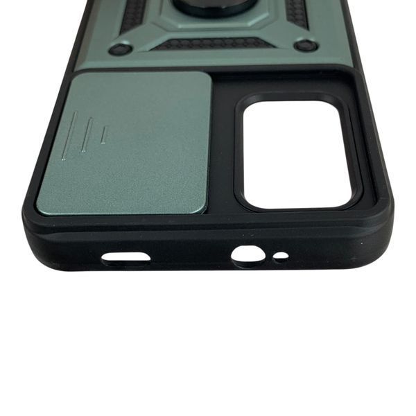 Чехол противоударный для Xiaomi Poco M3 с магнитной пластиной со шторкой на камере зеленый 0050822 фото