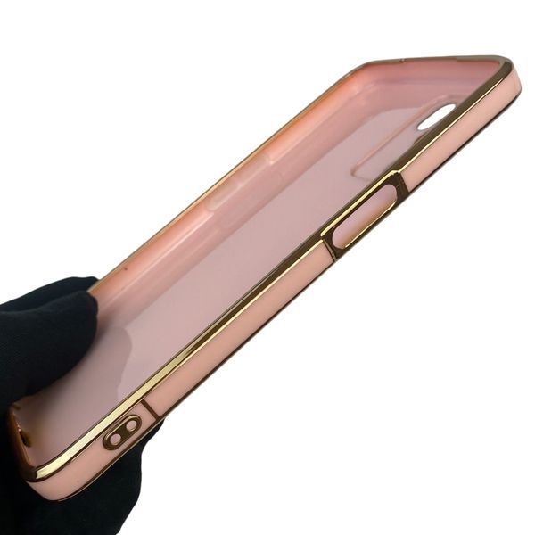 Чехол для OPPO A16 с защитой камеры с золотой окантовкой на оппо а16 пудровый gs1 0019549 фото