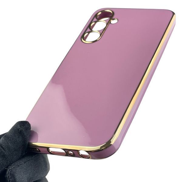 Чехол для Samsung Galaxy A25 5G (SM-A256B) женский с золотой окантовкой на самсунг а25 5г черничный 0012201 фото