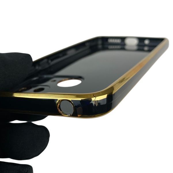 Чехол для Xiaomi Redmi 10C с кольцом-подставкой с золотой окантовкой на редми 10с черный gs1 0020783 фото