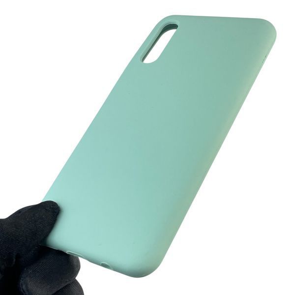 Чехол для Samsung Galaxy A50 (SM-A505F) силиконовый с микрофиброй нескользящий на самсунг а50 бирюзовый 0031979 фото