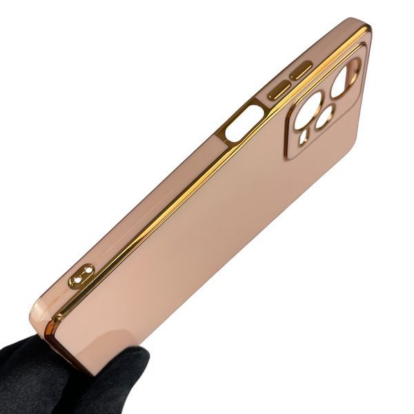 Чехол для Xiaomi Redmi Note 12 Pro 5G с золотой окантовкой с защитой камеры сяоми редми нот 12 про 5г пудровый 0000049 фото