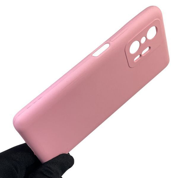 Чехол для Xiaomi 11T Pro силиконовый с микрофиброй нескользящий на сяоми 11т про розовый 0032412 фото