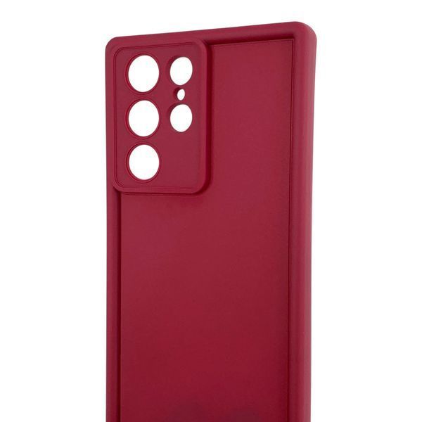Чехол силиконовый Soft Touch для Samsung Galaxy S22 Ultra бордовый (Полная защита камеры) 0054067 фото