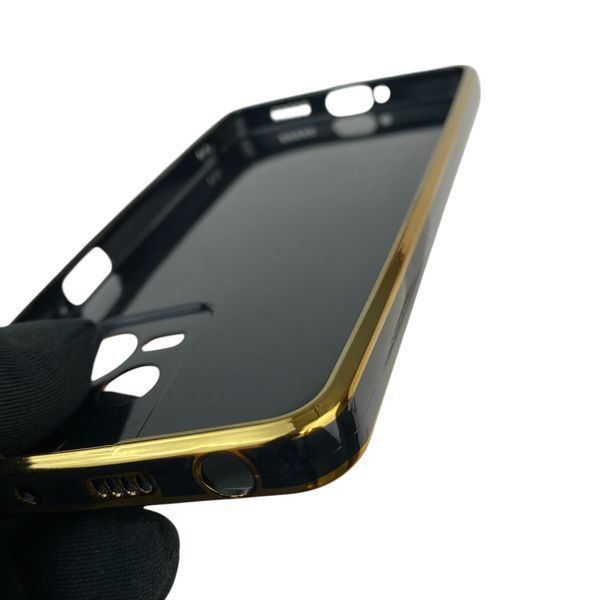 Чохол для Xiaomi Redmi Note 12 Pro 5G глянцевий із захистом камери із золотою окантовкою на сяомі редмі нот 12 про 5г чорний gs1 0019992 фото