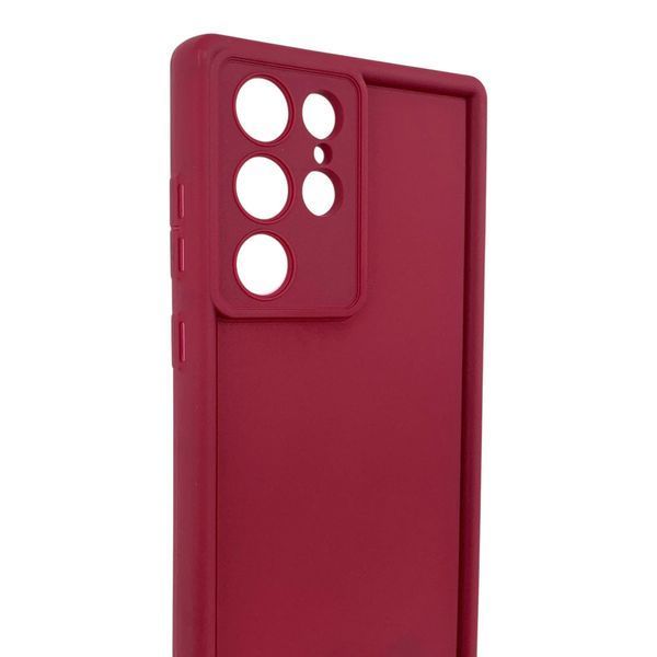 Чехол силиконовый Soft Touch для Samsung Galaxy S22 Ultra бордовый (Полная защита камеры) 0054067 фото