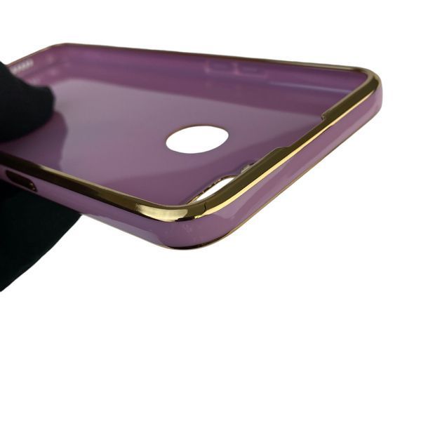 Чехол для OPPO A12 с защитой камеры с золотой окантовкой на оппо а12 черничный gs1 0019544 фото