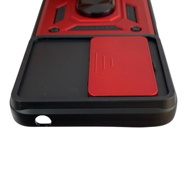 Чохол із шторкою камери для Motorola Moto G17 Power червоний (протиударний, кільце в авто) 0062560 фото