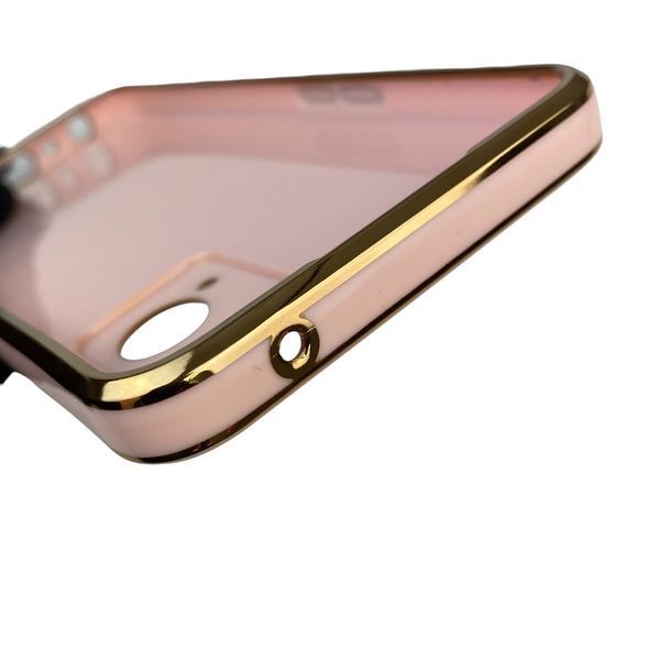 Чехол для OPPO A76 с кольцом-подставкой с золотой окантовкой на оппо а76 пудровый gs1 0020468 фото