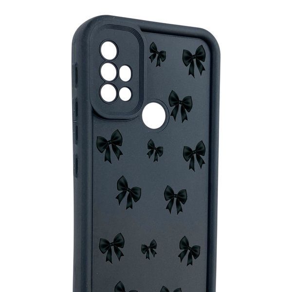 Чехол силиконовый Soft Touch с 3D принтом Бантики для Motorola G20 черный (Полная защита камеры) 0057321 фото