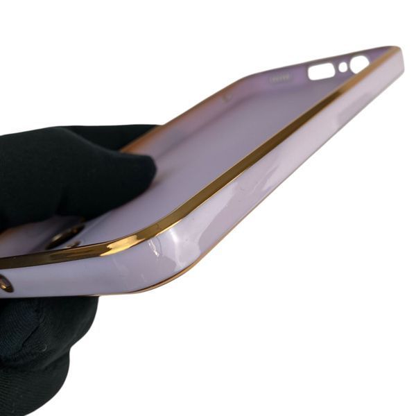 Чехол для Samsung Galaxy A14 4G SM-A145F с кольцом MagSafe с золотой окантовкой на самсунг а14 сиреневый gs1 0022331 фото