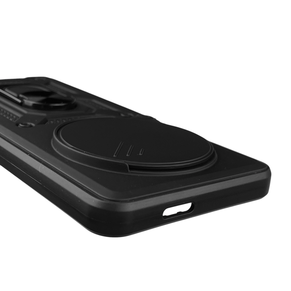 Чохол для Tecno Spark 30 (KL6) броньований з кільцем-тримачем підставкою зі шторкою на техно спарк 30 чорний rg1 0015832 фото